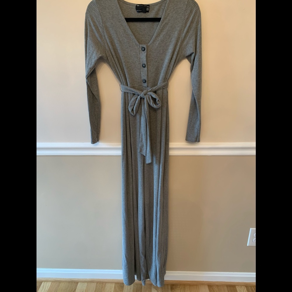 Ribbed wide-leg maternity jumpsuit